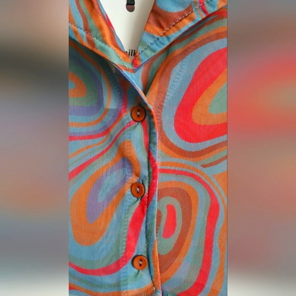 Milk It: Hue Mesh Top - Multicoloured - Size  12 - RRP £38 - Picture 3 of 3